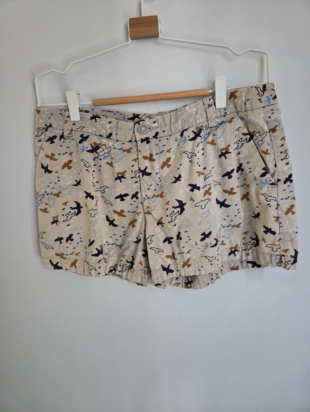 PATAGONIA Beige Bird-Print Women’s Organic Cotton Shorts